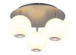 GLOBO LIGHTING Deckenleuchte "SIMMONS", weiß (grau matt), Ø 42cm H: 25cm, 1 Stk., Leuchten, Deckenlampe Wohnzimmer-Leuchte Schlafzimmer-Leuchte Flur Küche, Deckenleuchte