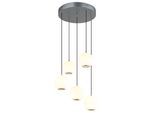 GLOBO LIGHTING Hängeleuchte "SIMMONS", grau matt, 1, Ø 39cm H: 150cm, 1 Stk., Leuchten, Hängeleuchte grau matt mit Glaskugeln und Acryl, Memoryfunktion, Hängeleuchte