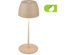 BRILONER LEUCHTEN LED Außen-Tischleuchte "Serina Mini", beige, 1, Ø 8cm H: 20cm, Leuchten, Akku Tischlampe, kabellos, IP44, Wohnzimmer, Schlafzimmer, Outdoor