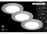 BRILONER LEUCHTEN LED Einbauleuchte "FLAT IN", silber, Leuchten