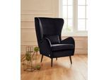 Sessel HOME AFFAIRE "Sallito, Ohrensessel, TV-Sessel", schwarz, B:76cm H:109cm T:85cm, Struktur Hahnentritt (67% Polypropylen, 33% Polyester);Samtoptik (100% Polyester);Fellimitat (100% Polyester);Samtcord (92% Polyester, 8% Polyamid);Struktur (100% Polyester);Struktur fein (100% Polyester), Sessel, Sessel, für Wohnzimmer, auch in Samtcord