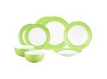 Geschirr-Set SELTMANN WEIDEN "Einsteiger-Set Liberty Pure Colors 8er Set", grün (lime grün), 8, Porzellan, Geschirr-Sets, Geschirr-Set, Spülmaschinenfest, Mikrowellensicher, Ofenfest