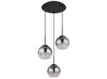 GLOBO LIGHTING Pendelleuchte "BARRY", schwarz (schwarz matt), 3, Ø 20cm H: 120cm, 1 Stk., Leuchten, Hängeleuchte, Essbereich, Hängelampe, Glaskugeln, Pendelleuchte