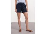 Shorts STREET ONE, Damen, Gr. 44, shadowed navy, Stoff, 100% Viskose, unifarben, loose fit kniefrei, Hosen Shorts, im Loose Fit