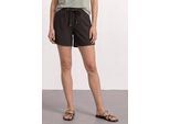 Shorts STREET ONE, Damen, Gr. 46, espresso braun, Stoff, 100% Viskose, unifarben, loose fit kniefrei, Hosen Shorts, im Loose Fit