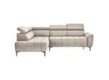 Stylife Ecksofa, Beige, Metall, 3-4-Sitzer, Ottomane links, L-Form, 261x191 cm, Typenauswahl, Stoffauswahl, seitenverkehrt erhältlich, Hocker Rücken echt, Wohnzimmer, Sofas & Couches, Wohnlandschaften, Ecksofas