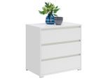 Carryhome Kommode, Weiß, Kunststoff, 3 Schublade(n) Schubladen, 80x79x48 cm, stehend, in verschiedenen Holzdekoren erhältlich, Wohnzimmer, Kommoden & Sideboards, Kommoden