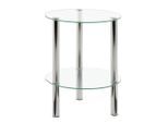 Carryhome Beistelltisch, Chrom, Metall, Glas, rund, zylindrisch, 35x35x47 cm, Wohnzimmer, Wohnzimmertische, Beistelltische, Beistelltische Metall