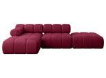 ECKSOFA modulares Sofa Lizur-L1 - 285x160x70 cm Bordeauxrot Velours