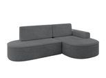 ECKSOFA mit Schlaffunktion und Bettkasten Ottomane Rechts MARI-L1-S - 283x167x85 cm Dunkelgrau Cord