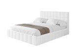 POLSTERBETT mit Bettkasten und Lattenrost, Boxbett ohne Matratze - AMEA 140x200 Weiß Kunstleder