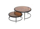 SATZTISCHE aus Rauchglas und schwarzem Metall D86 cm - IGLOO