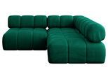 ECKSOFA modulares Sofa Samaro-L1 - 190x190x70 cm Dunkelgrün Velours