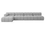 ECKSOFA modulares Sofa Razon-L3 - 380x160x70 cm Hellgrau Bouclé