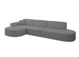 ECKSOFA Ottomane Links MARI-L2 - 328x171x79 cm Grau Velours