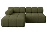 ECKSOFA modulares Sofa Razon-L1 - 190x160x70 cm Grün Bouclé