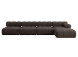 ECKSOFA modulares Sofa Razon-L3 - 380x160x70 cm Braun Velours