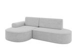 ECKSOFA mit Schlaffunktion und Bettkasten Ottomane Links MARI-L1-S - 283x167x73 cm Grau Tissu