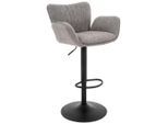 Möbelix , Grau, Schwarz , Metall, Textil , 59x111x53 cm , Esszimmer, Barmöbel, Barhocker