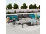 Beldano , Schwarz, Dunkelgrau , Metall, Textil , Füllung: Schaumstoff , 150x75x185 cm , wetterbeständig, UV-beständig , Gartenmöbel, Relaxmöbel