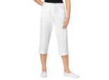 Caprihose CASUAL LOOKS, Damen, Gr. 24, Kurzgrößen, weiß, 98% Baumwolle, 2% Elasthan, unifarben, 3/4-Länge, Hosen Caprihose