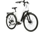 E-Bike KROSS "E-Trekkingrad Trans 5.0 28" weiß 9 Gänge - Shimano Mittelmotor" Gr. 56, weiß (weiß, schwarz), Elektrofahrräder, 56cm, 28 Zoll (71,12cm), E-Bike, SHIMANO 36 V/250 W, Mittelmotor E5000