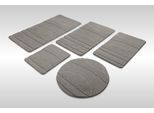 Badematte WECON HOME "Marc", basalt grau, H:25mm, Oberfläche: 100% Polyester, Badematten, Badematte, Badteppich, Hoch-Tief-Linien, weich, rutschhemmend, waschbar, getuftet