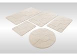 Badematte WECON HOME "Davie", creme weiß, H:25mm, Oberfläche: 100% Polyester, Badematten, Badematte, Badteppich, Hoch-Tief-Effekt, weich, rutschhemmend, waschbar, getuftet