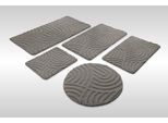 Badematte WECON HOME "Fiete", basalt grau, H:25mm, Oberfläche: 100% Polyester, Badematten, Badematte, Badteppich, Hoch-Tief-Effekt, weich, rutschhemmend, waschbar, getuftet