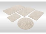 Badematte WECON HOME "Fiete", creme weiß, H:25mm, Oberfläche: 100% Polyester, Badematten, Badematte, Badteppich, Hoch-Tief-Effekt, weich, rutschhemmend, waschbar, getuftet