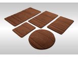Badematte WECON HOME "Marc", nuss braun, H:25mm, Oberfläche: 100% Polyester, Badematten, Badematte, Badteppich, Hoch-Tief-Linien, weich, rutschhemmend, waschbar, getuftet