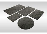 Badematte WECON HOME "Davie", anthrazit grau, H:25mm, Oberfläche: 100% Polyester, Badematten, Badematte, Badteppich, Hoch-Tief-Effekt, weich, rutschhemmend, waschbar, getuftet