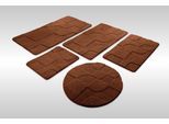 Badematte WECON HOME "Davie", nuss braun, H:25mm, Oberfläche: 100% Polyester, Badematten, Badematte, Badteppich, Hoch-Tief-Effekt, weich, rutschhemmend, waschbar, getuftet