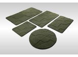 Badematte WECON HOME "Davie", kiefern grün, H:25mm, Oberfläche: 100% Polyester, Badematten, Badematte, Badteppich, Hoch-Tief-Effekt, weich, rutschhemmend, waschbar, getuftet