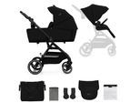 Kombi-Kinderwagen KINDERKRAFT "YOXI 2IN1", Kinder, pure schwarz, Aluminium, Kinderwagen