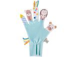 Greifspielzeug STERNTALER "Spielhandschuh FAMILIE Bär", mintgrün, Greifspielzeug, KinderB:18cm L:30cm, Flauschstoff, B:18cm L:30cm