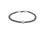 Armband PHILIPP BLANC "PBA19GS", dunkelgrau, Armbänder, Herren, 21cm, Edelstahl Stein, Edelstahl, Stein, Armband