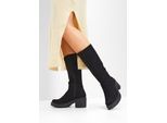 bonprix Stiefel, schwarz, Gr.38, Vielfältig kombinierbarer Stiefel im Casual-Look, aus Vegan