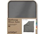 Bettbezug SCHLAFGUT "Woven Satin", grau (grau mid), B:200cm L:200cm, Mako-Satin, Obermaterial: 100% Baumwolle, Bettbezüge, besonders dicht gewebt, Mix & Match: passender Kissenbezug erhältlich