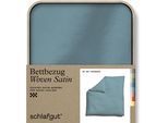 Bettbezug SCHLAFGUT "Woven Satin", blau (petrol mid), B:200cm L:200cm, Mako-Satin, Obermaterial: 100% Baumwolle, Bettbezüge, besonders dicht gewebt, Mix & Match: passender Kissenbezug erhältlich