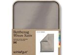 Bettbezug SCHLAFGUT "Woven Satin", beige (sand mid), L:200cm, Mako-Satin, Obermaterial: 100% Baumwolle, Bettbezüge, besonders dicht gewebt, Mix & Match: passender Kissenbezug erhältlich