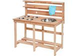 Outdoor-Spielküche HAPPY PEOPLE, beige (natur), Spielküchen, KinderB:94cm H:90cm T:44cm, Holz, Metall, B:94cm H:90cm T:44cm