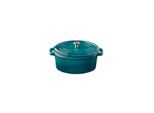 Serviertopf APS "5 STARS", blau (türkis), H:6,5cm L:14,5cm, Töpfe, Gusseisen, emailliert, creamy