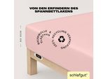 Spannbettlaken SCHLAFGUT "EASY JERSEY ELASTHAN Bettlaken, 170 g/m², 95% Baumwolle, 5% Elasthan", lila (lila light), 1 Stk., Jersey, 140-160x200-220 30cm, Jersey, Obermaterial: 95% Baumwolle, 5% Elasthan, Bettlaken, Spannbettlaken, Spannbettlaken bis 30 cm Höhe, bügelfrei, pflegeleicht, perfekter Sitz