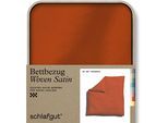 Bettbezug SCHLAFGUT "Woven Satin", rot (rot mid), B:200cm L:200cm, Mako-Satin, Obermaterial: 100% Baumwolle, Bettbezüge, besonders dicht gewebt, Mix & Match: passender Kissenbezug erhältlich