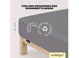 Spannbettlaken SCHLAFGUT "EASY JERSEY ELASTHAN Bettlaken, 170 g/m², 95% Baumwolle, 5% Elasthan", grau (grau mid), 1 Stk., Jersey, 180-200x200-220 30cm, Jersey, Obermaterial: 95% Baumwolle, 5% Elasthan, Bettlaken, Spannbettlaken, Spannbettlaken bis 30 cm Höhe, bügelfrei, pflegeleicht, perfekter Sitz
