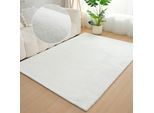 Fellteppich BRUNO BANANI "Rabbit 2, Kunstfell Teppich, Modern" Gr. 33, weiß, B:120cm H:25mm L:170cm, Kunstfaser, Teppiche, Fellteppich, Kaninchenfell-Haptik, sehr weich, Wohnzimmer, Schlafzimmer, Esszimmer