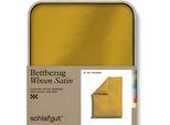 Bettbezug SCHLAFGUT "Woven Satin", gelb (gelb deep), B:155cm L:220cm, Mako-Satin, Obermaterial: 100% Baumwolle, Bettbezüge, besonders dicht gewebt, Mix & Match: passender Kissenbezug erhältlich
