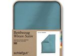Bettbezug SCHLAFGUT "Woven Satin", blau (petrol mid), B:155cm L:220cm, Mako-Satin, Obermaterial: 100% Baumwolle, Bettbezüge, besonders dicht gewebt, Mix & Match: passender Kissenbezug erhältlich