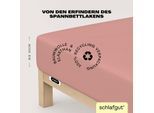 Spannbettlaken SCHLAFGUT "EASY JERSEY ELASTHAN Bettlaken, 170 g/m², 95% Baumwolle, 5% Elasthan", lila (lila mid), 1 Stk., Jersey, 120-130x200-220 30cm, Jersey, Obermaterial: 95% Baumwolle, 5% Elasthan, Bettlaken, Spannbettlaken, Spannbettlaken bis 30 cm Höhe, bügelfrei, pflegeleicht, perfekter Sitz